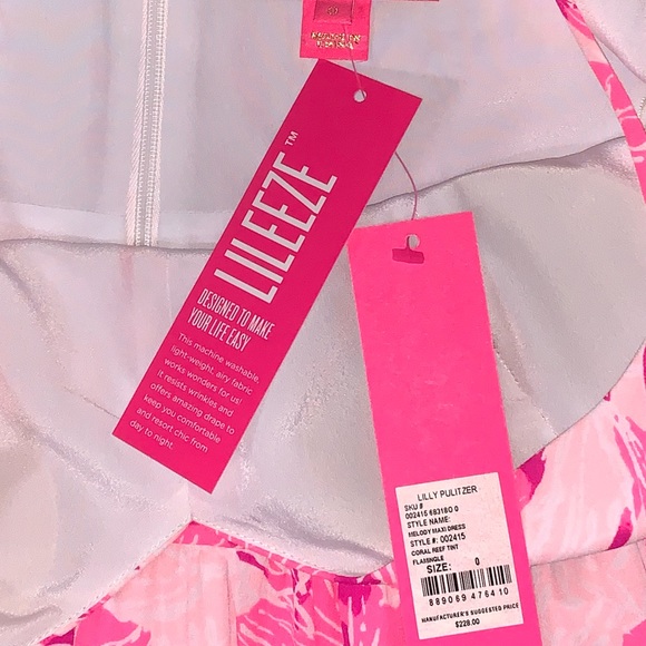 🩷 NWT Lilly Pulitzer Hot Pink Maxi Dress - 0 - Picture 6 of 9